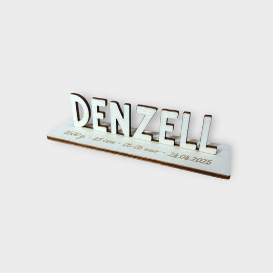 Geboortekaart van Hout met 3D Naam – Uniek en Persoonlijk