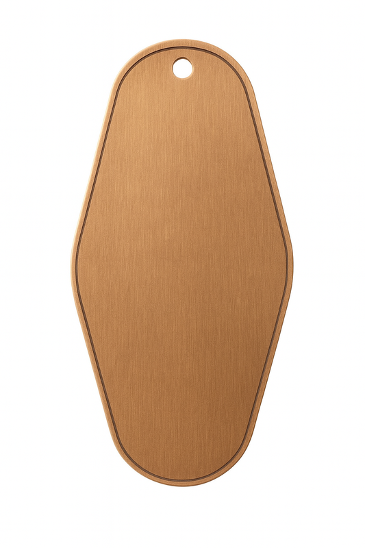 Premium Sleutelhanger – Brushed RVS of koper | Weersbestendig Acrylaat