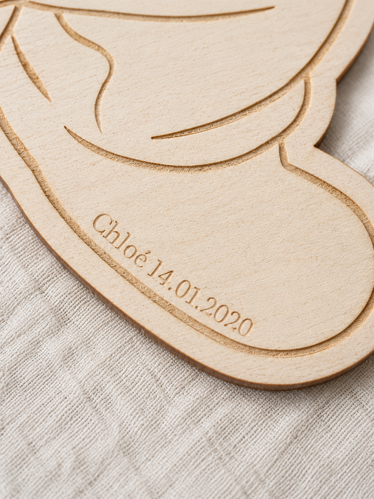 Babyfoto op Ware Grootte – Gepersonaliseerde Houten Herinnering