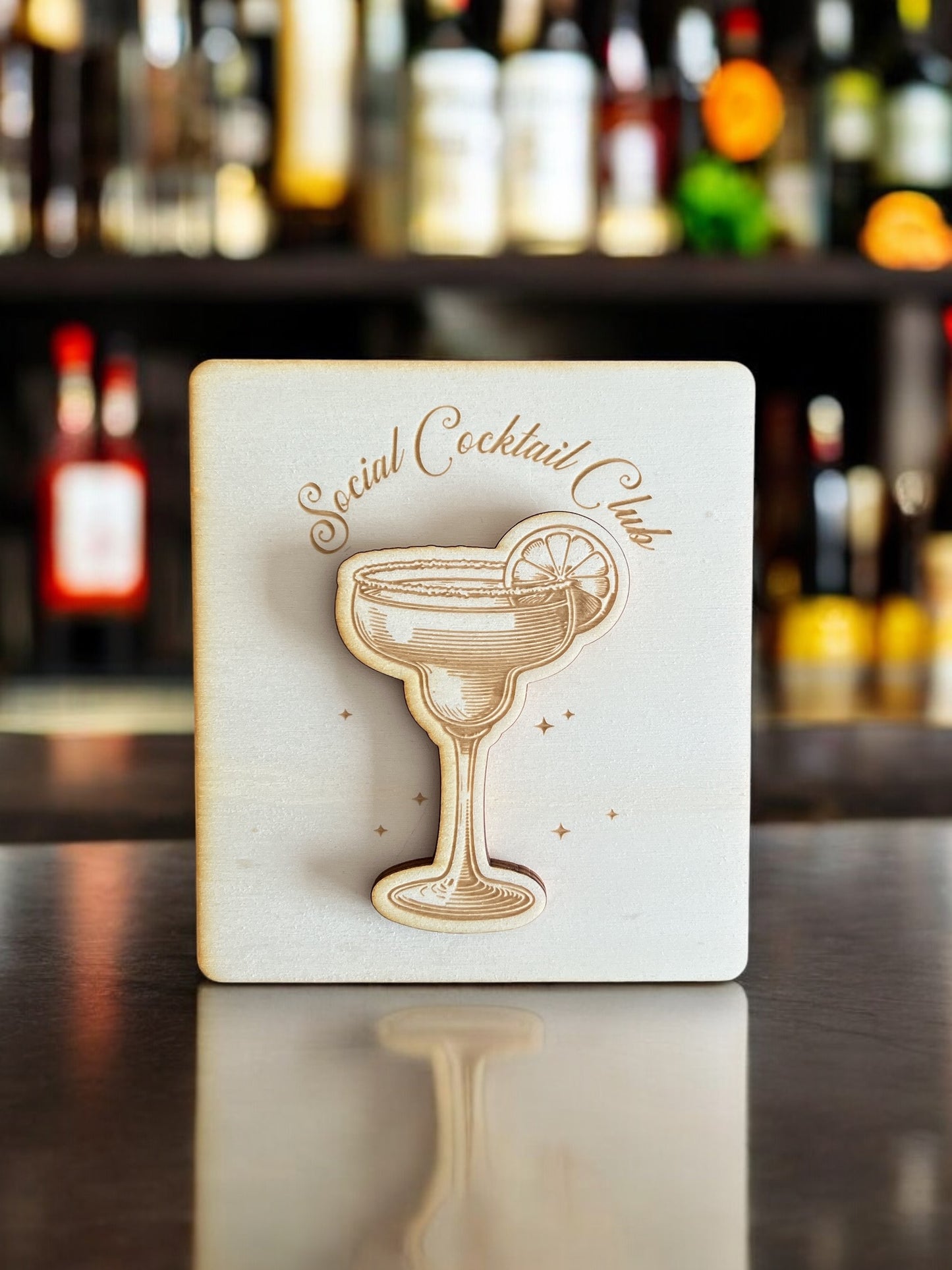 Houten cadeaukaart Cocktail 