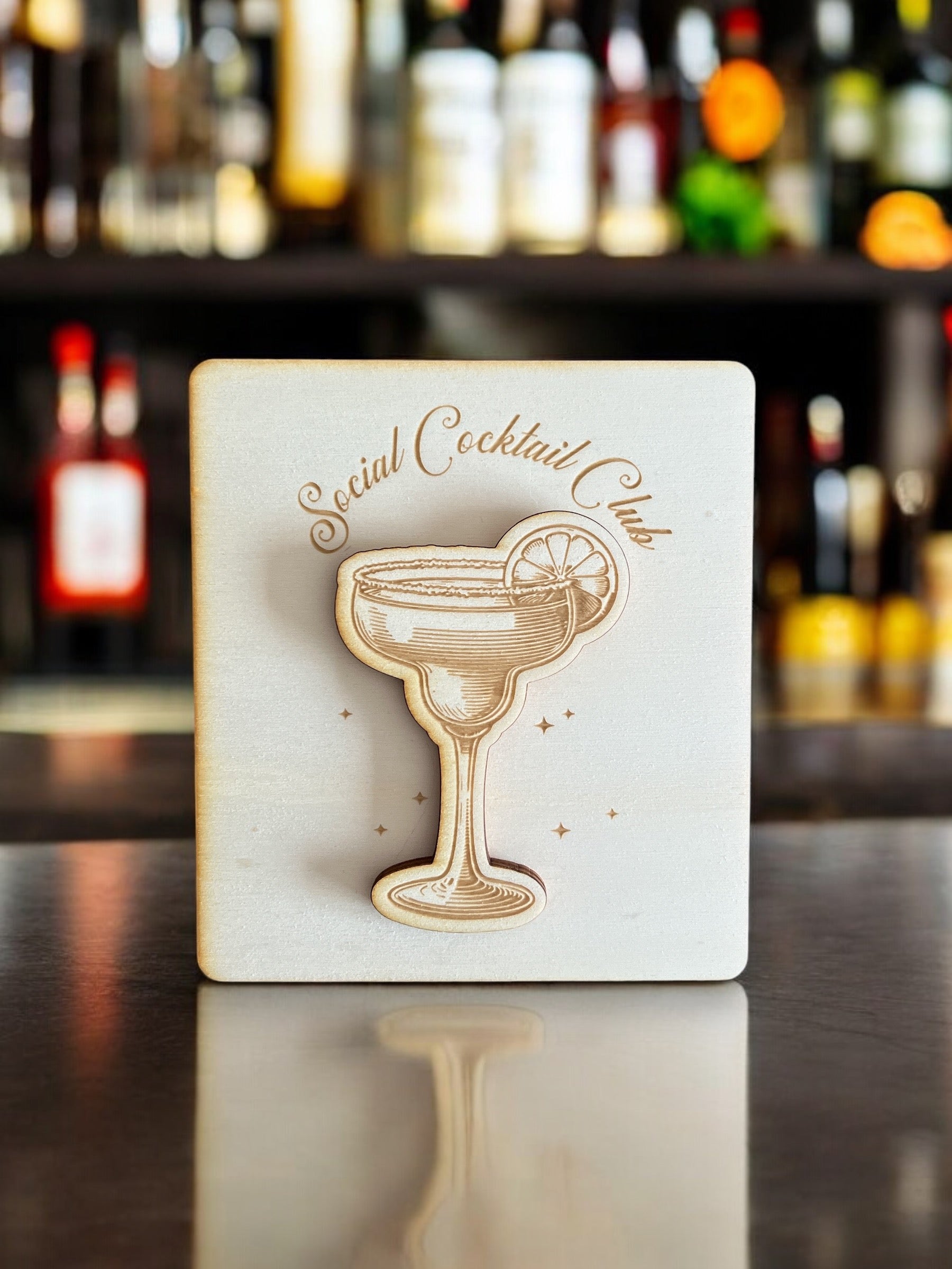 Houten cadeaukaart Cocktail 