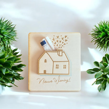 Houten cadeaukaart Nieuwe woning