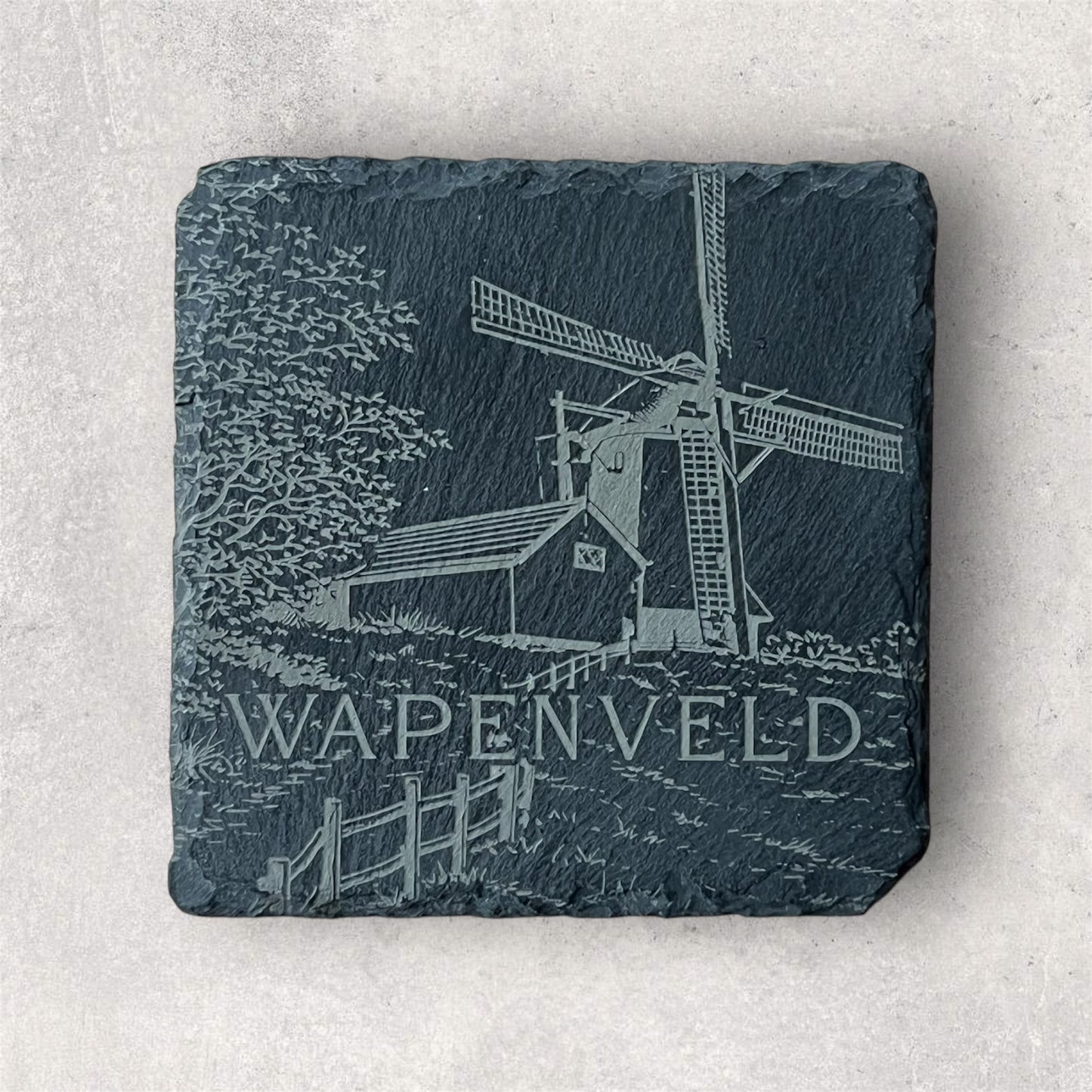 Leisteen Onderzetters - Wapenveld (set van 4)