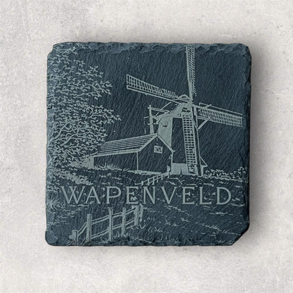 Leisteen Onderzetters - Wapenveld (set van 4)